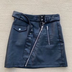 Black leather skirt